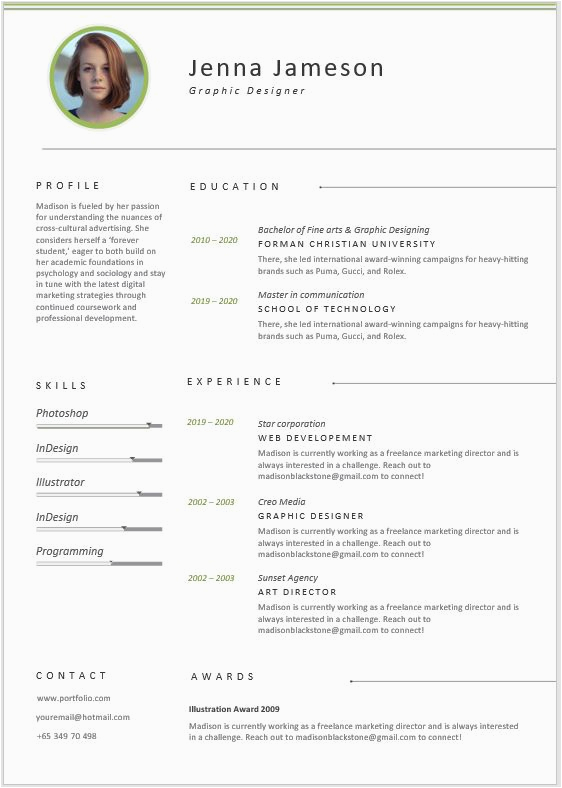 resume for graphic designer fresher template word pdf format