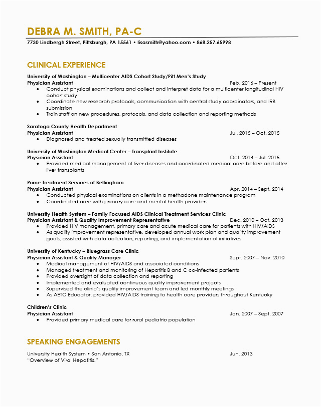 resume and cv editing service for physician assistants