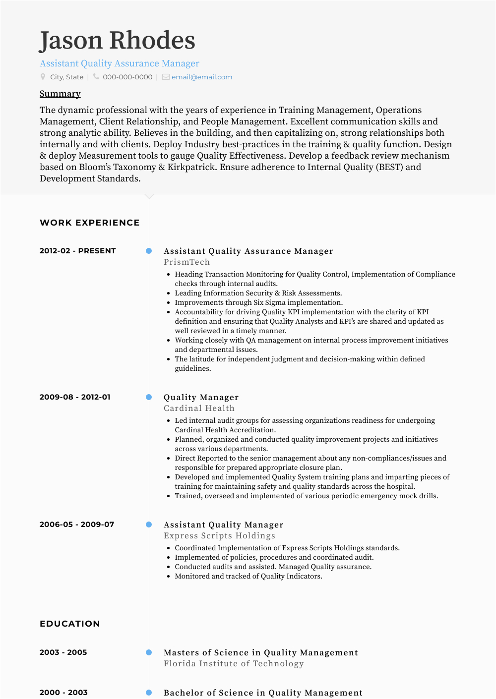 Sample Resume for Quality assurance Executive Quality assurance Manager Resume Samples and Templates