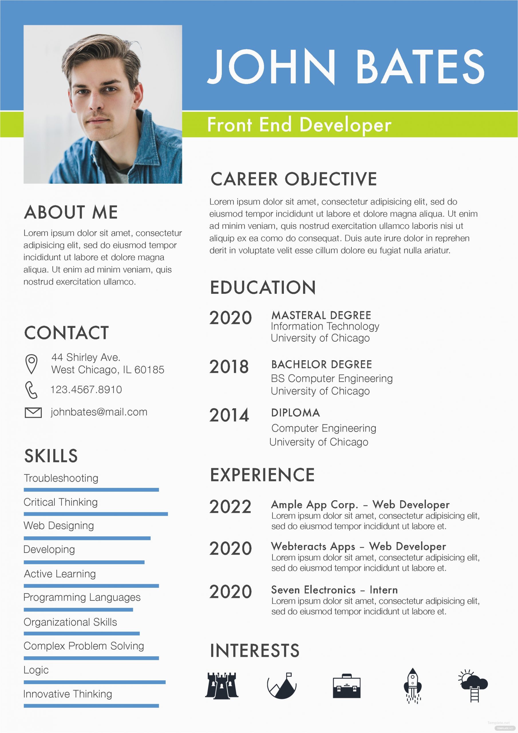 Web Developer Resume Sample for Freshers Front End Developer Resume Template In Adobe Shop