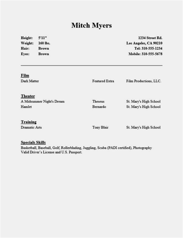 beginners acting resume template no experience why beginners acting resume template no experience had been so popular till now