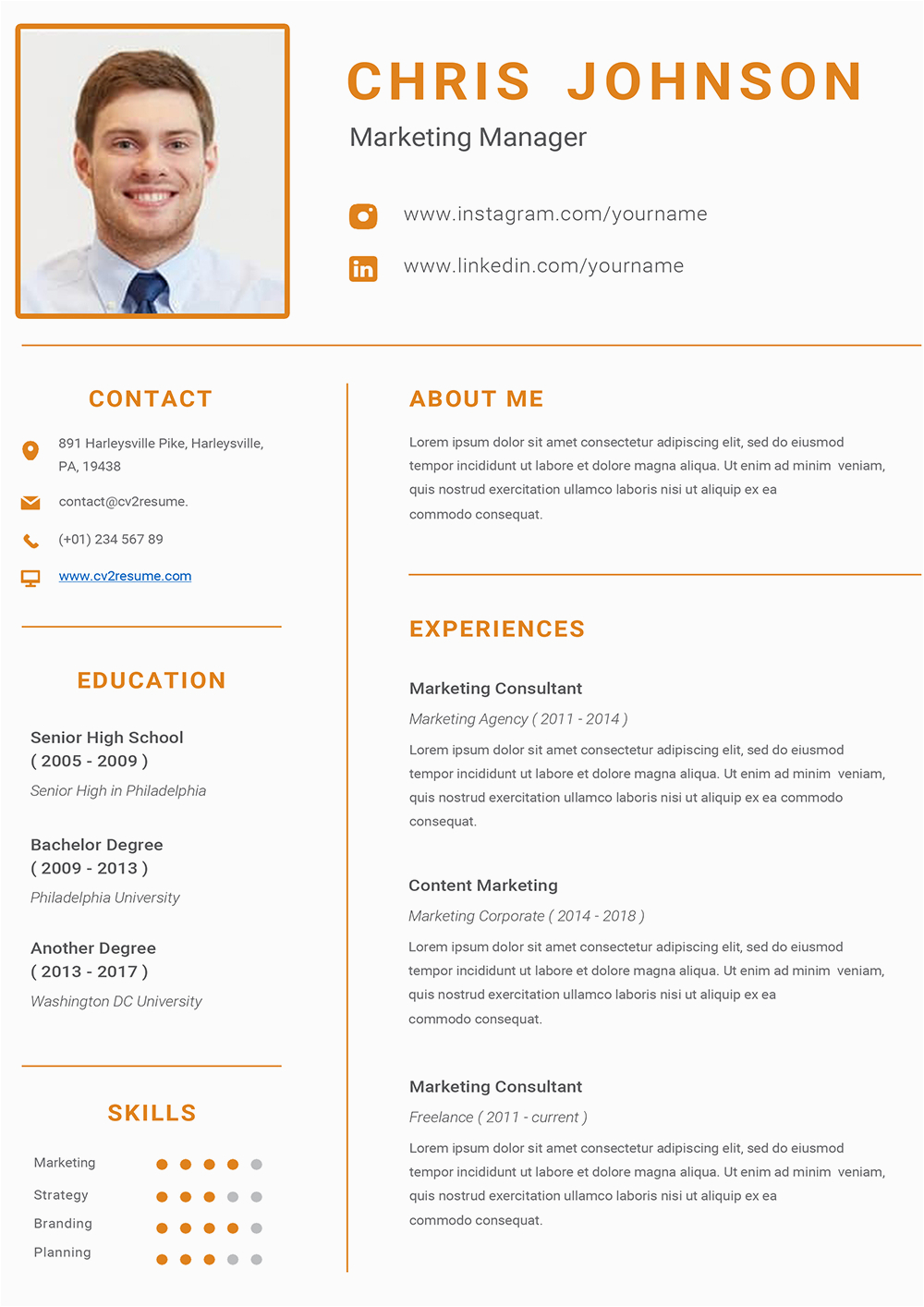 clean professional resume template