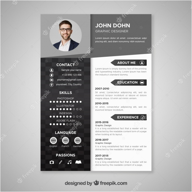 black white resume template