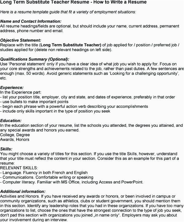 resume examples long term employment