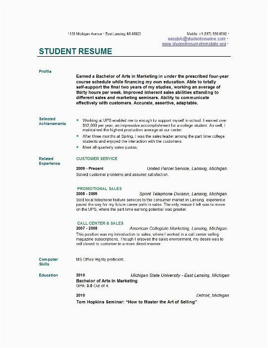 sample resume for college students still in school 2482