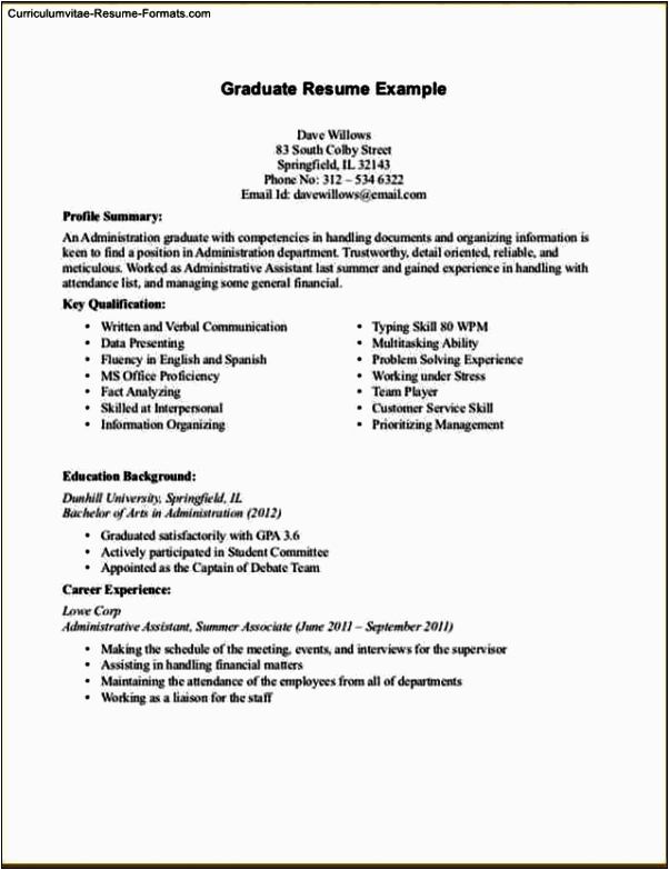 resume templates for college students with no experience