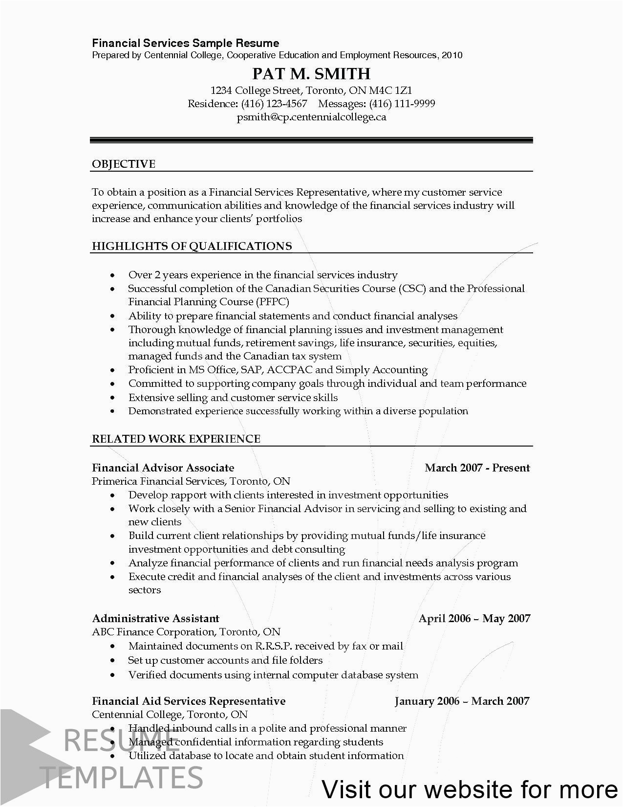 resume sample for job seekers
