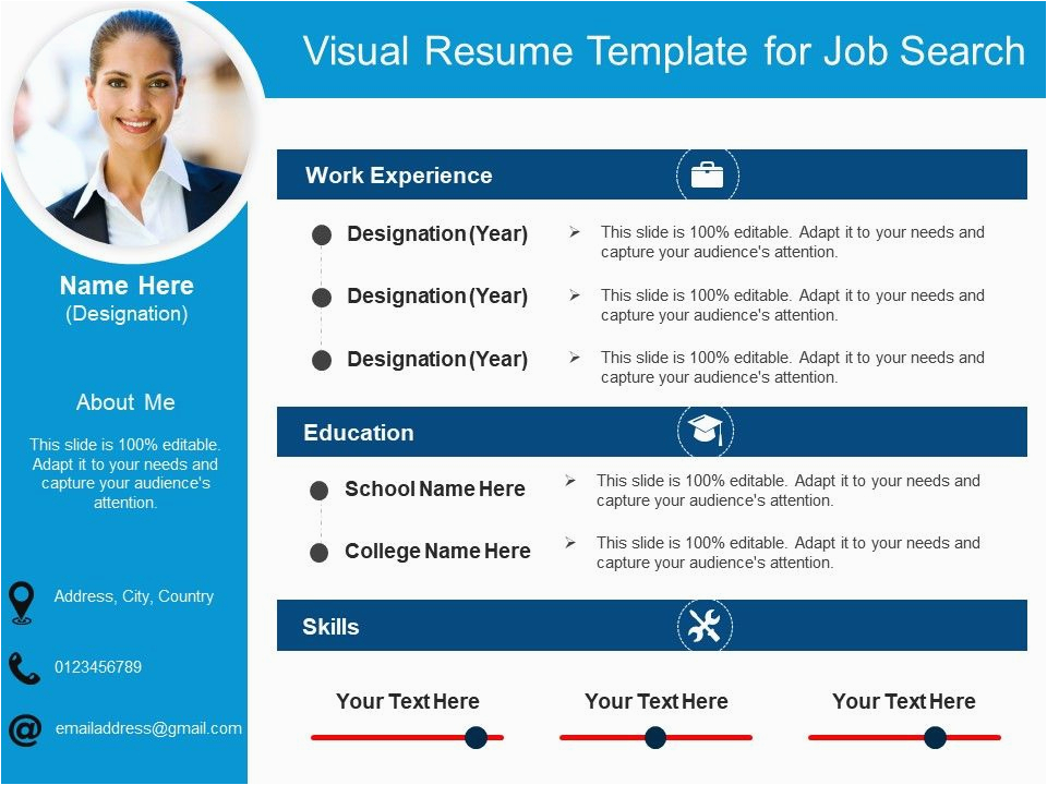 visual resume template for job search 2