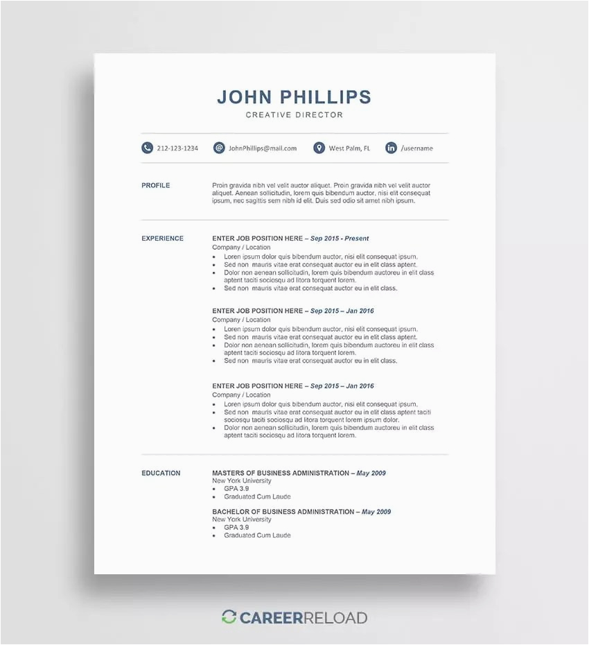 ats friendly resume template free 2019