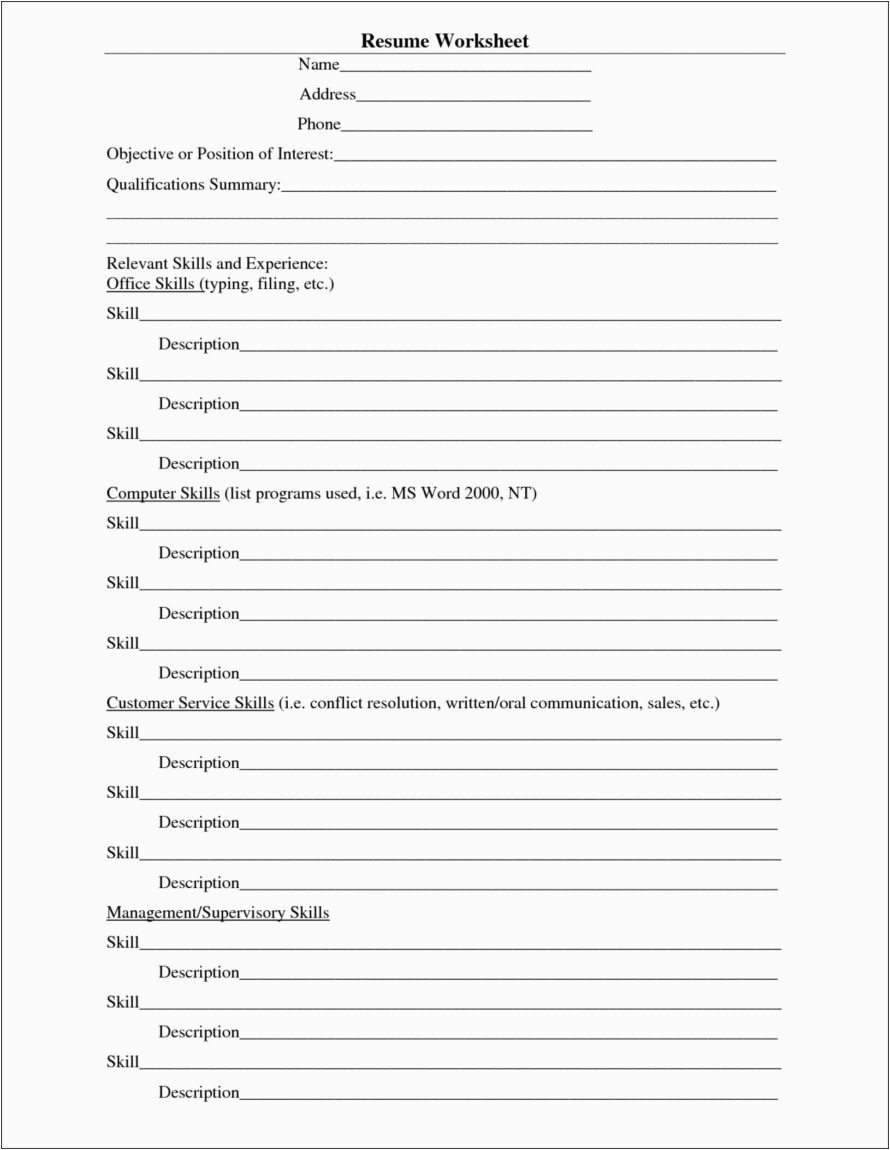 blank resume template for students