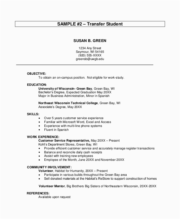 student resume example