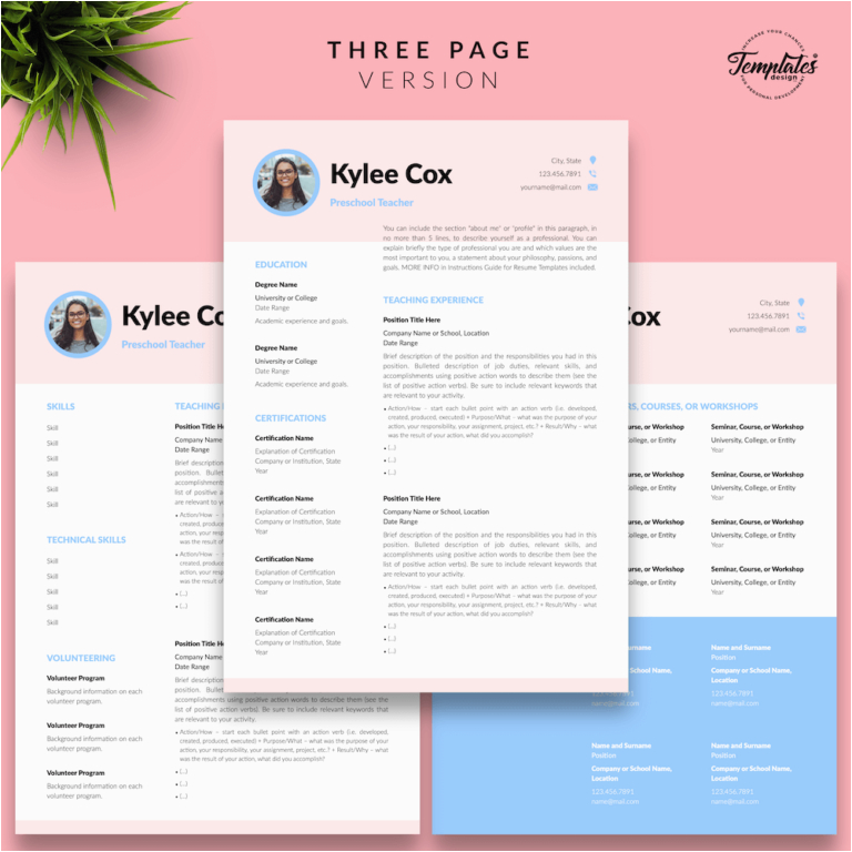 teacher resume for word pages kylie cox