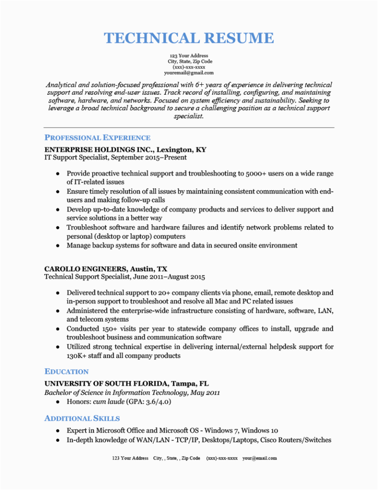 technical resume