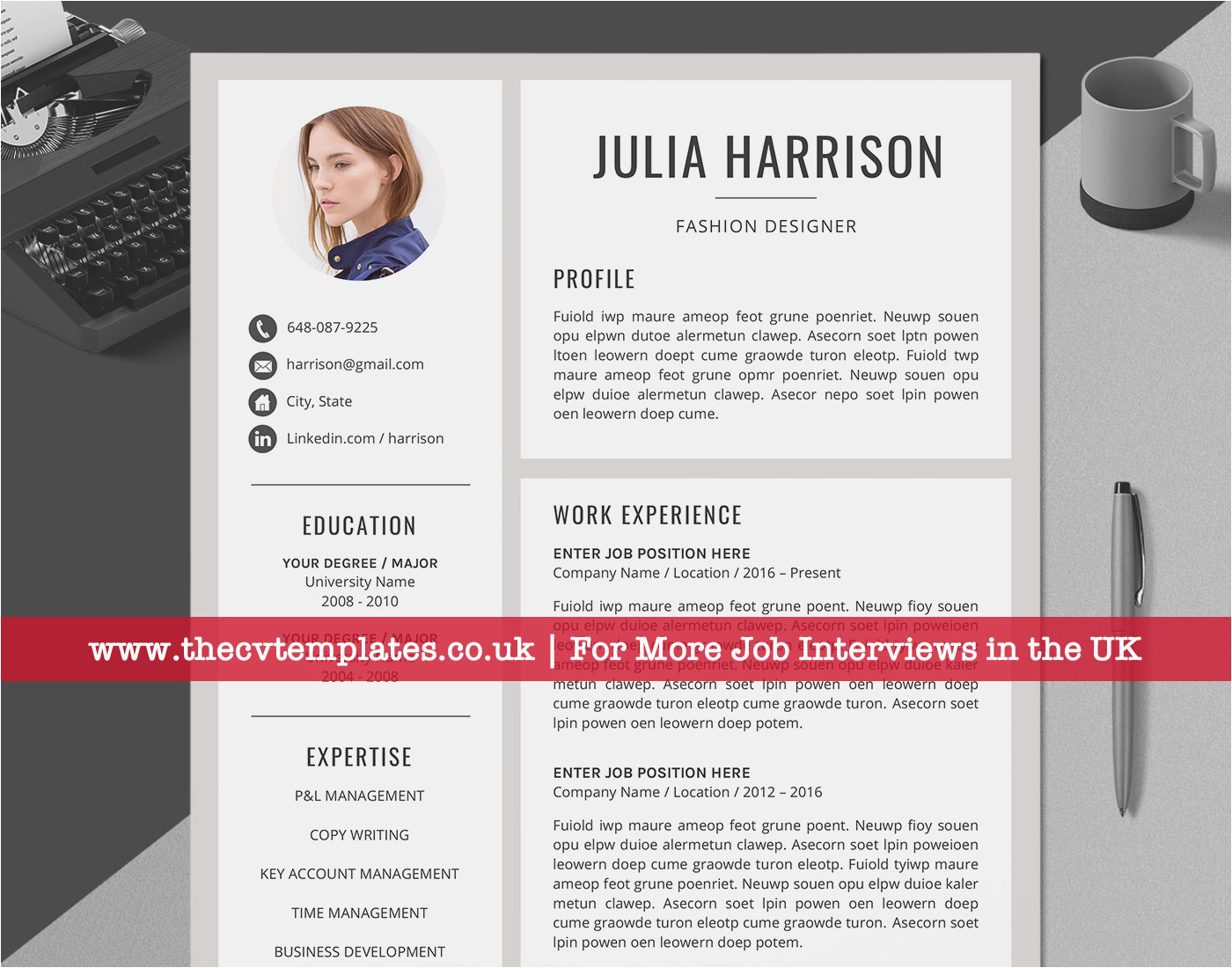 professional cv template uk curriculum vitae cover letter cv format cv layout microsoft word resume modern resume creative resume design editable resume instant resumeuk 17