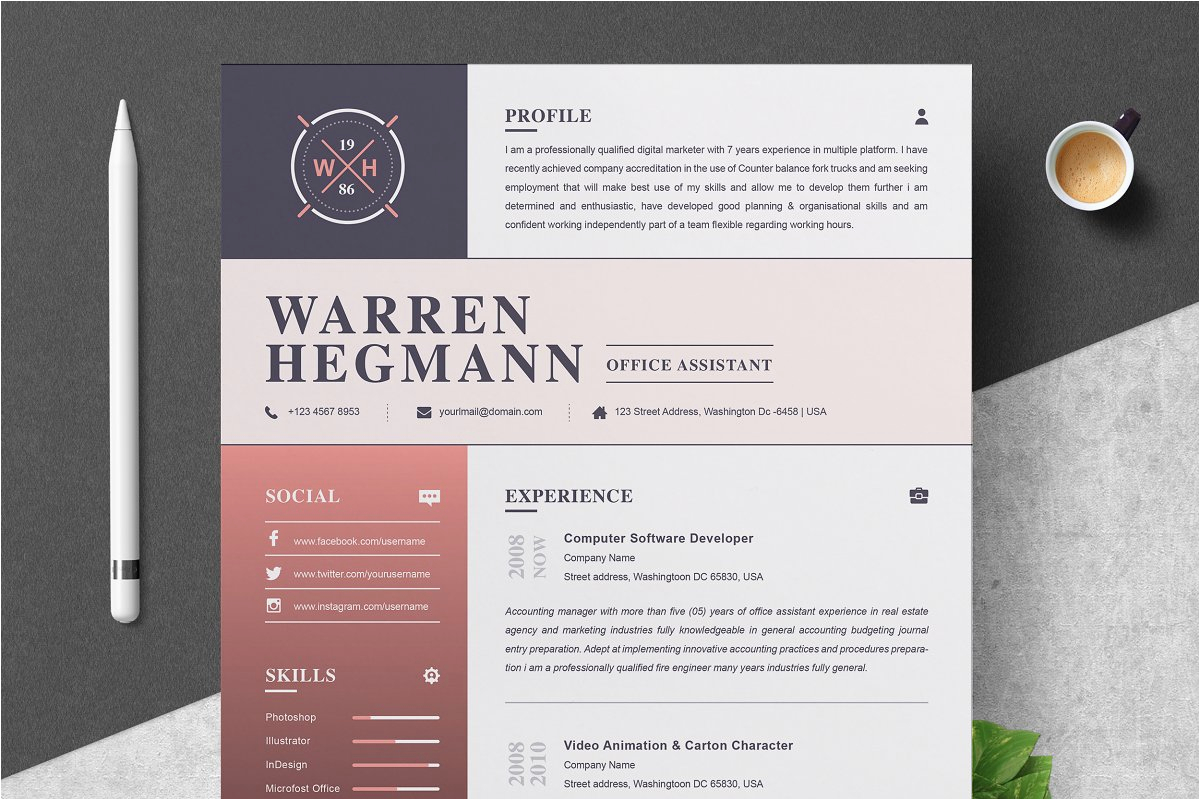 digital marketing resume template free