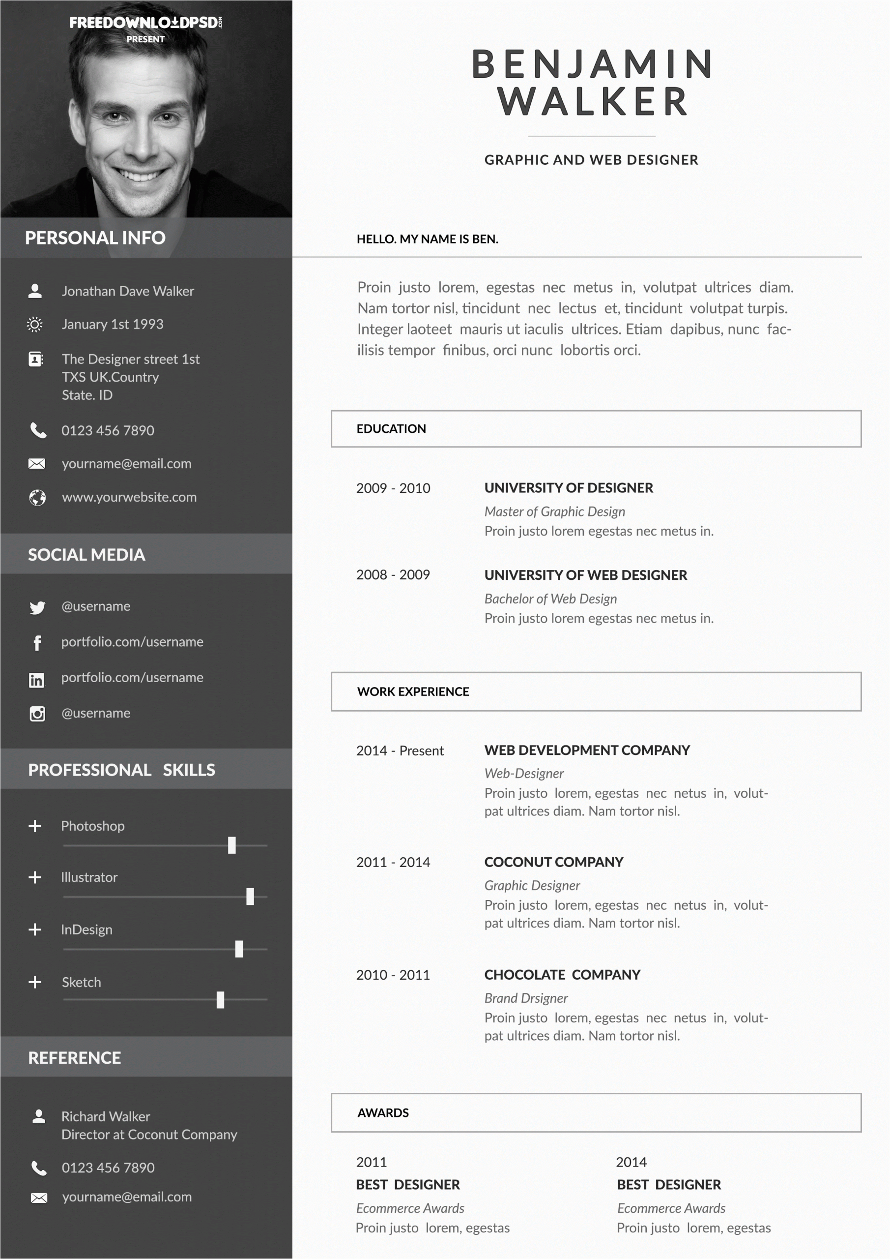 attractive resume templates free pdf