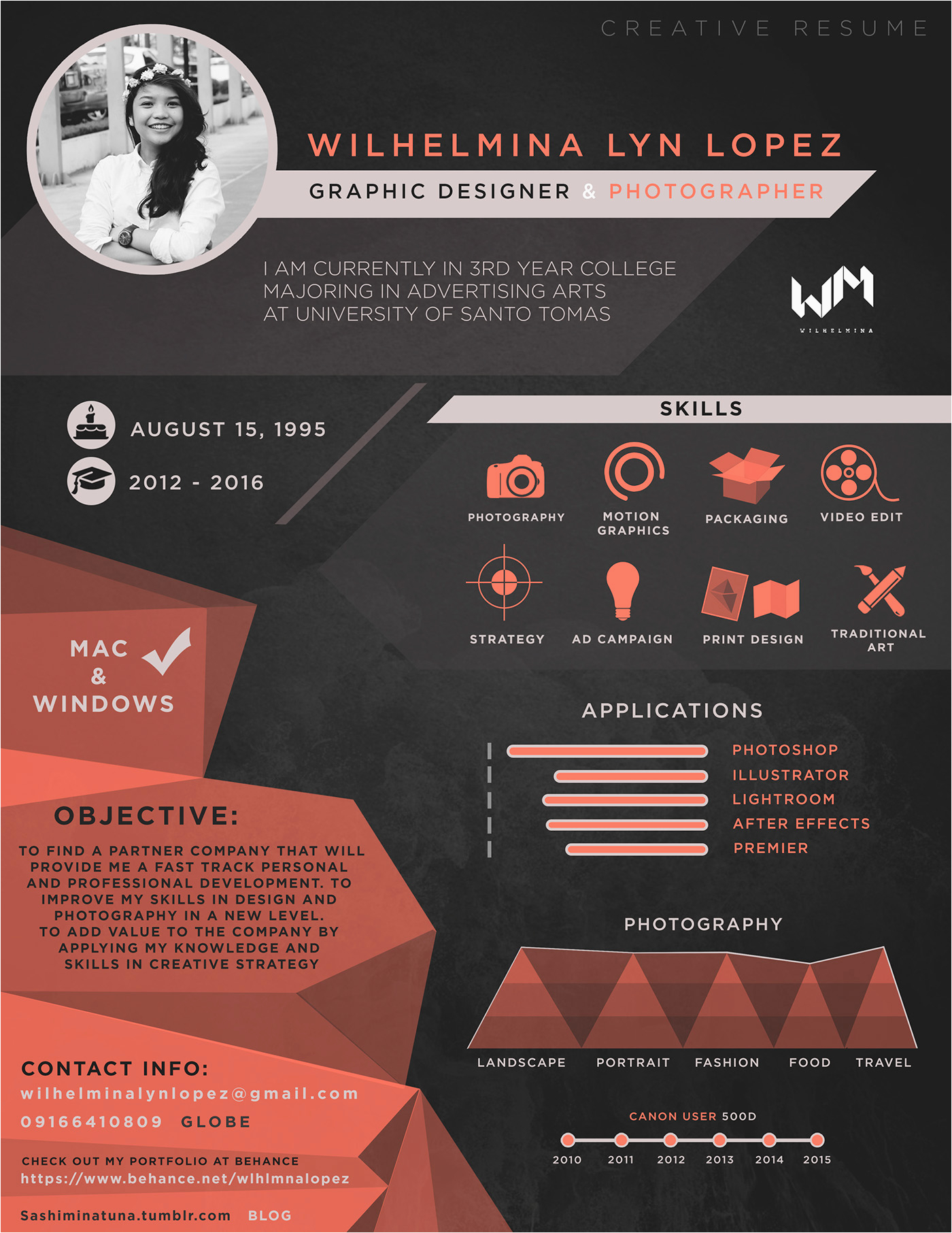 Creative Resume Graphic Design and graphy