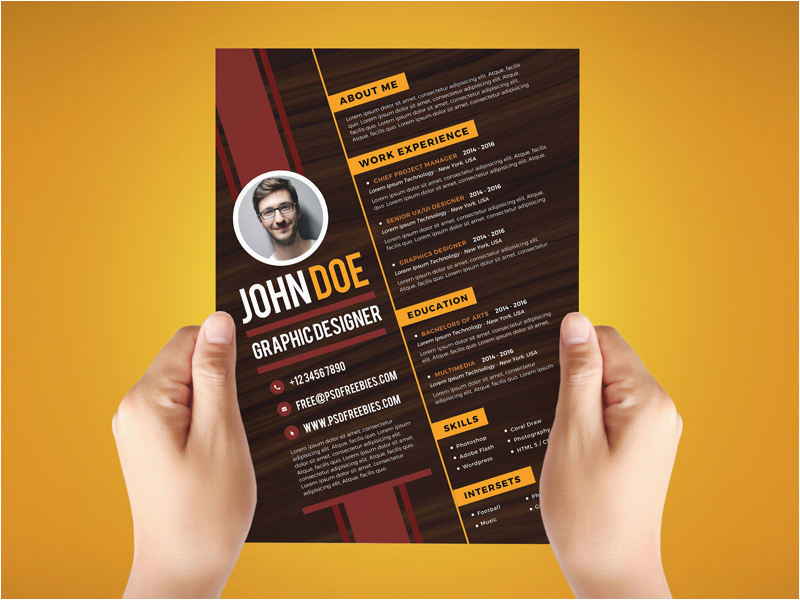 free creative resume design template graphic designer psd file