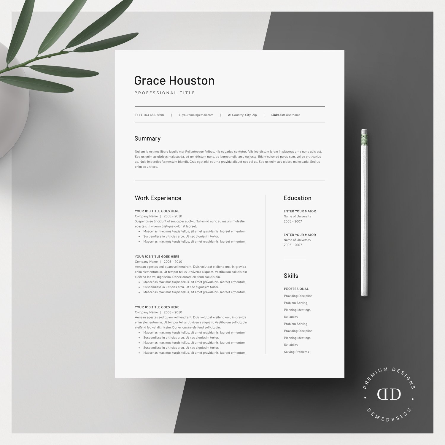 Word Resume Cover Letter Template