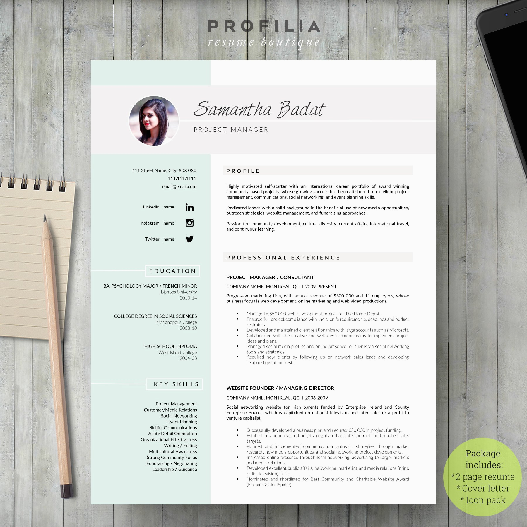 Word Resume Cover letter Template