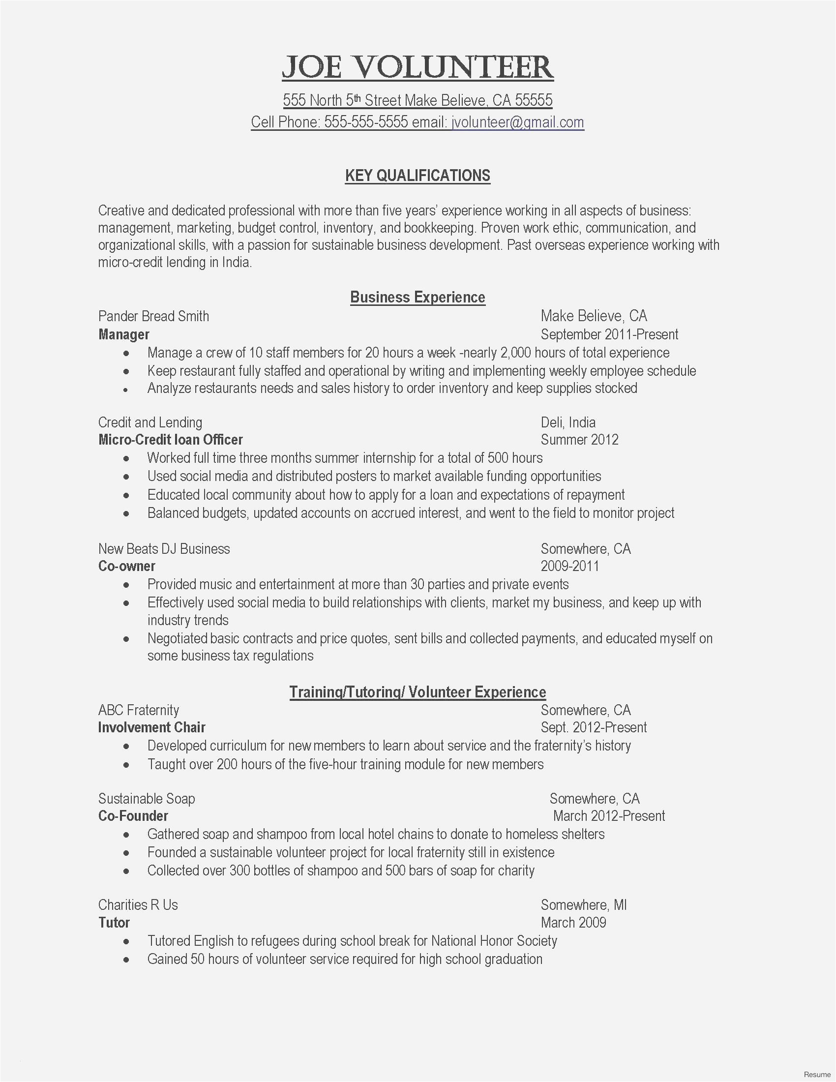 part time job resume template