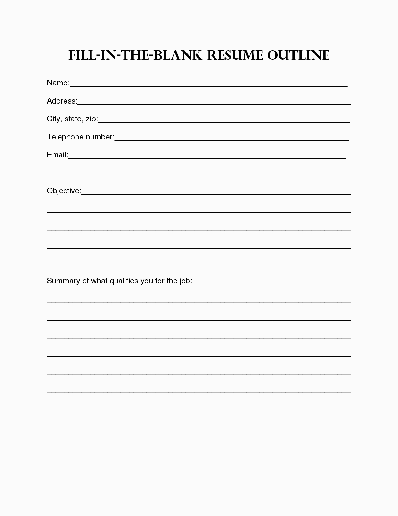 post printable outline form