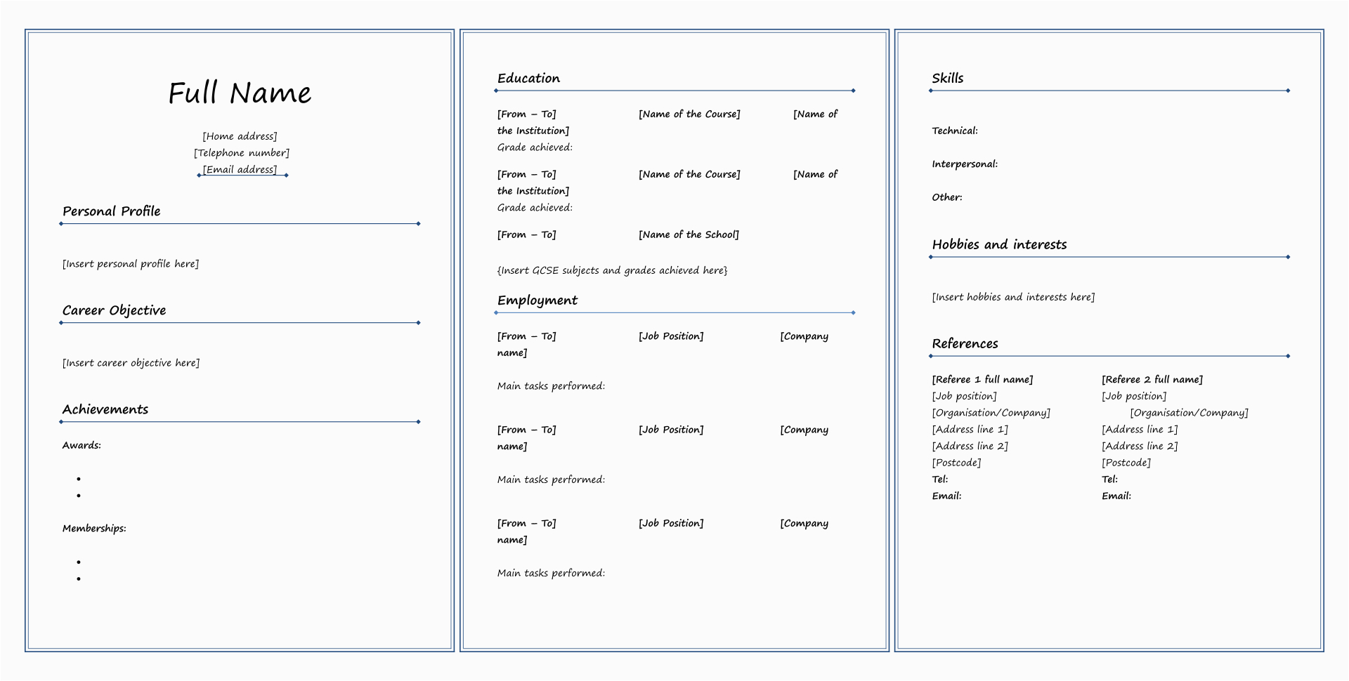 Resume Templates to Fill In the Blanks 7 Best Of Fill In Blank Printable Resume Free