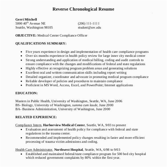 chronological resume templates