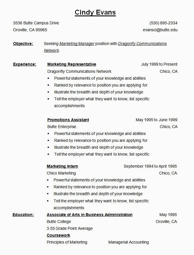 chronological resume templates