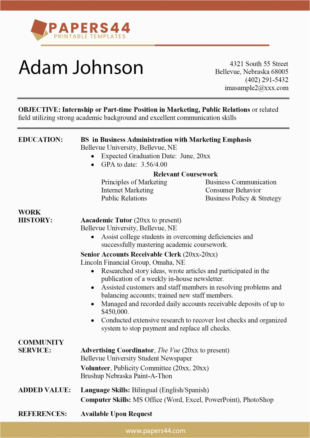 reverse chronological resume format