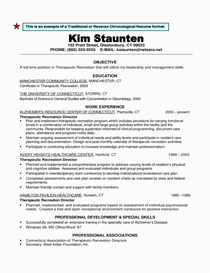 free traditional or reverse chronological resume format 9