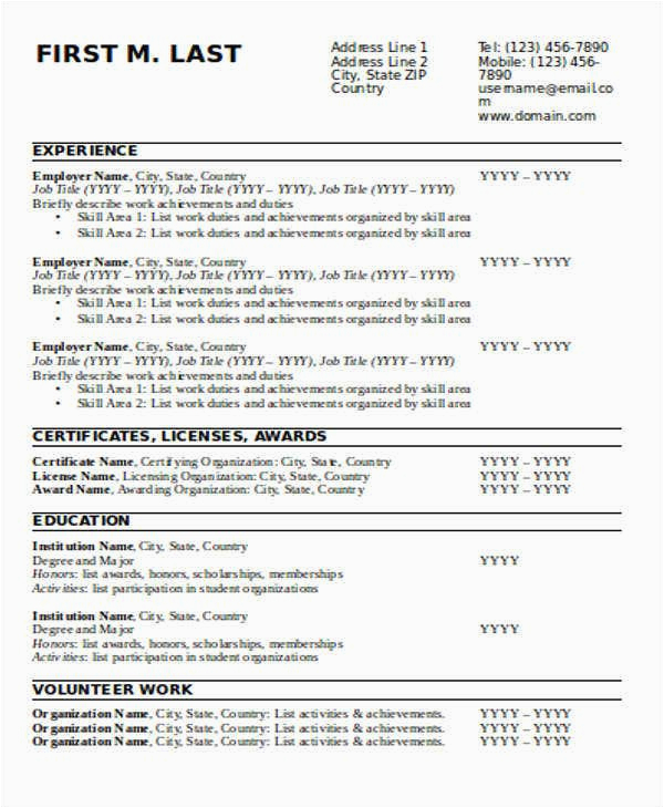 resume formats