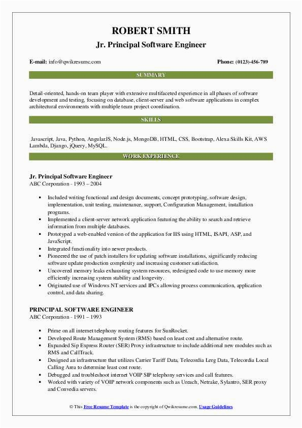 sample resume software engineer top 8