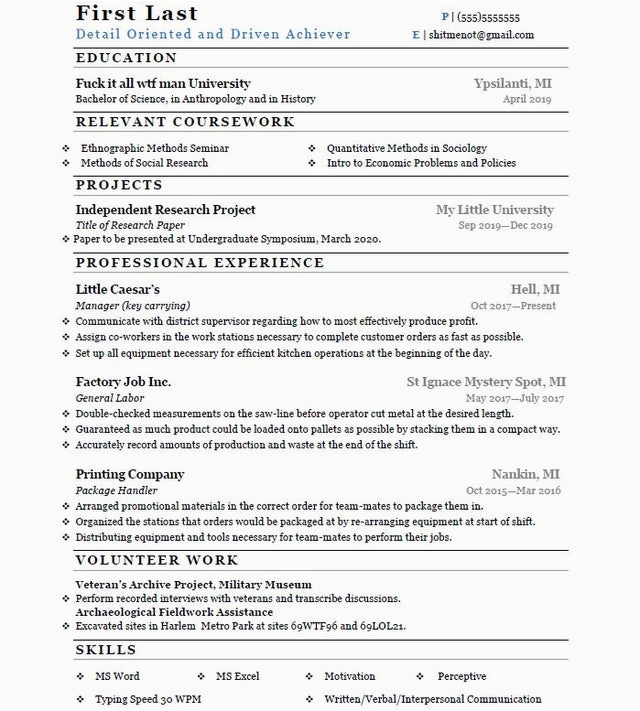 how is this resume i used the template created by