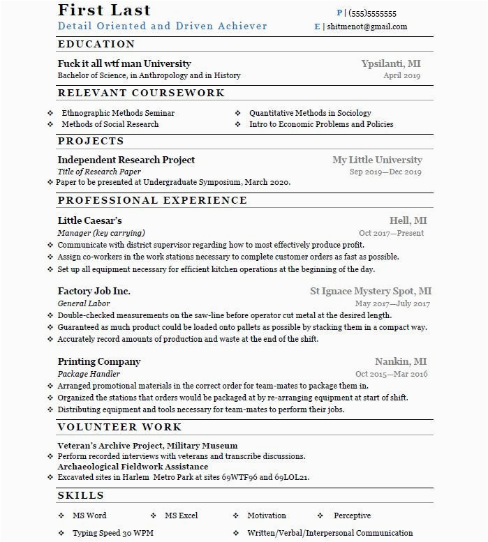 how is this resume i used the template created by