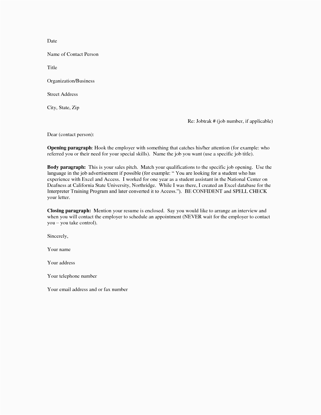 basic cover letter for a resume 3223