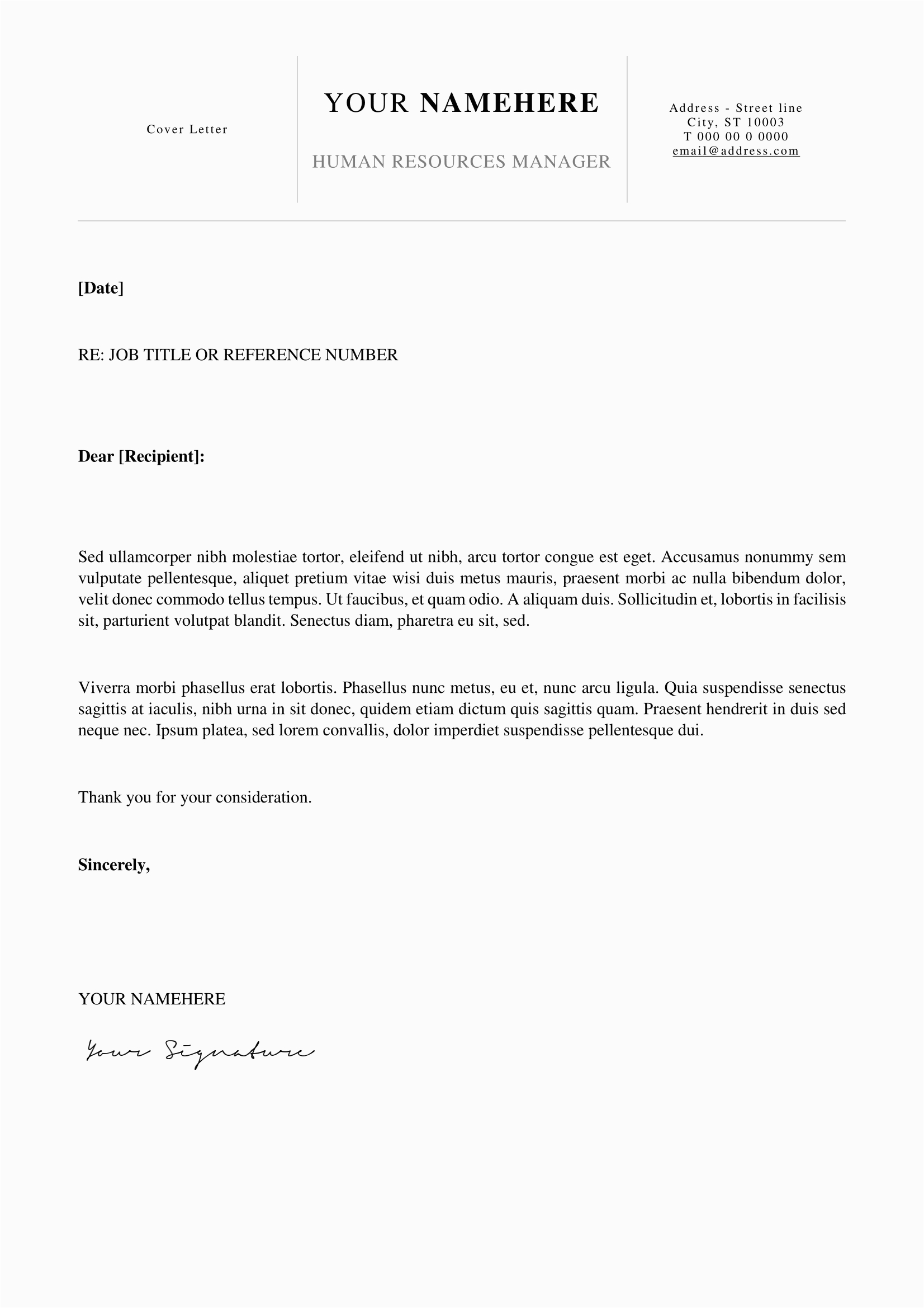 cover letter for resume simple