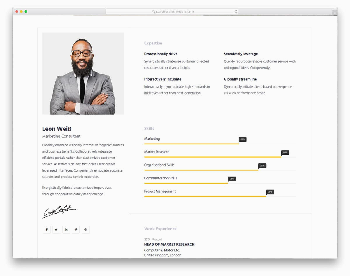 free bootstrap resume templates