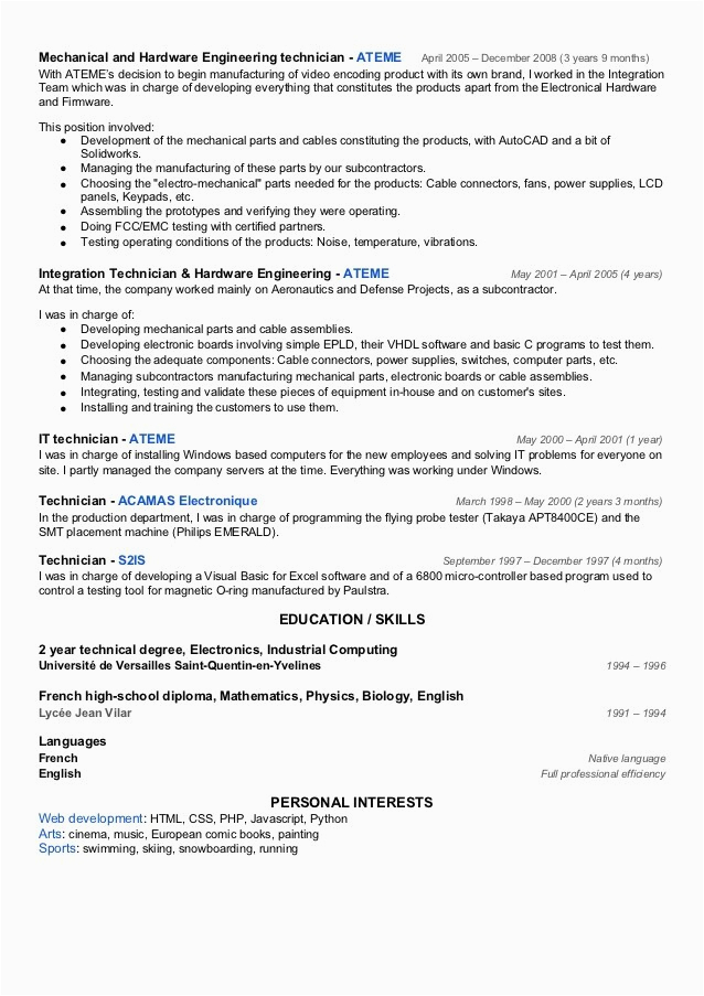 psu engineering sample resume677