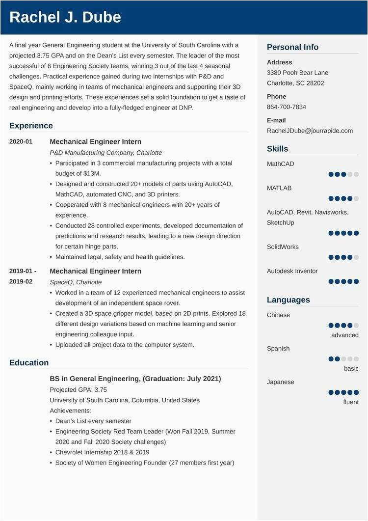 Sample Resume format for Engineering Students Engineering Student Resume—examples and 25 Writing Tips