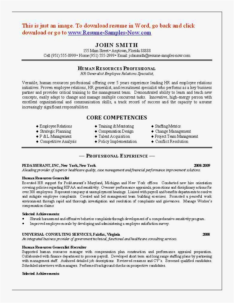 Sample Resume for Entry Level Hr Position Resume Samples for Jobs